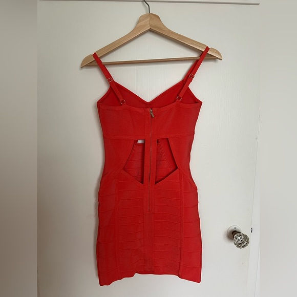 BEBE orange bandage dress with front and back cutouts - Picture 3 of 4